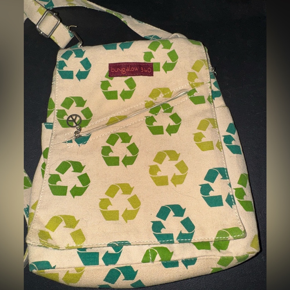 Bungalow 360 Cream and Green Crossbody Bag